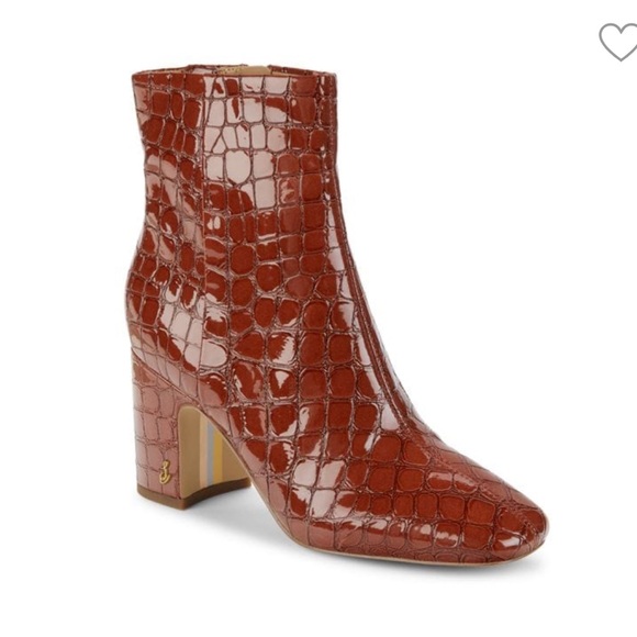 Sam Edelman Croc Textured Booties - Picture 2 of 9